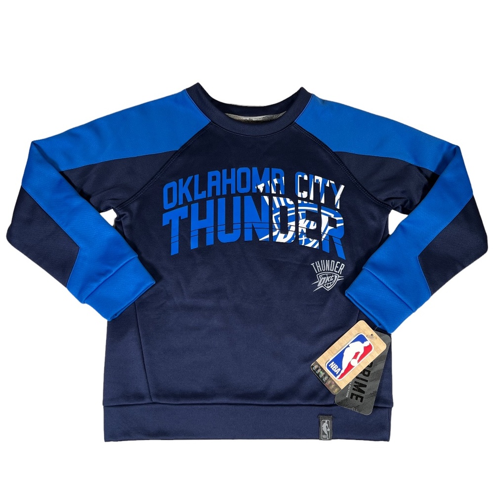 NBA OKLAHOMA CITY THUNDER SWEATSHIRT KIDS MEDIUM 5/6 OKC TEK WARM
